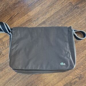 Lacoste Vintage Dark Brown Messenger Bag Computer Office